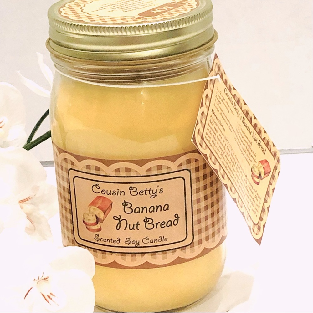 🌺Cousin Betty’s Scented Soy Jar Candle Banana Nut Bread~ NEW